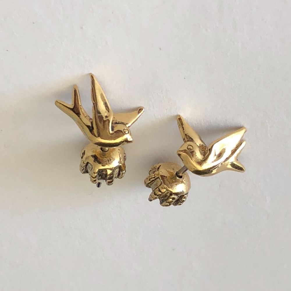 SOLD! Juicy Couture Gold Dove Bird Earrings